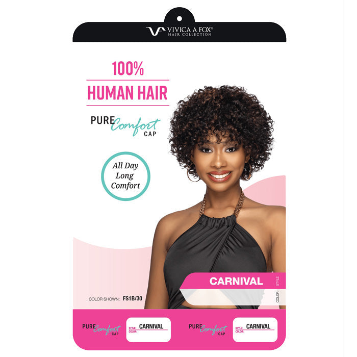 Vivica A Fox Pure Comfort Cap Full Wig - CARNIVAL - 100% Premium Human Hair