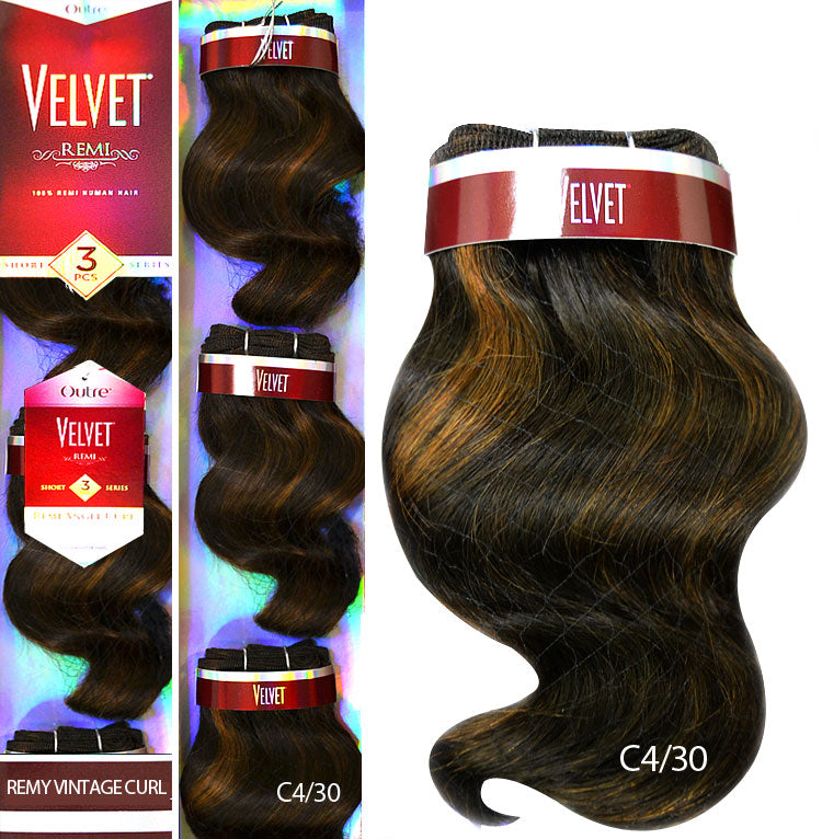Outre Velvet 100% Remi Human Hair Weave - VINTAGE WAVE 3 PCS (Short Series)