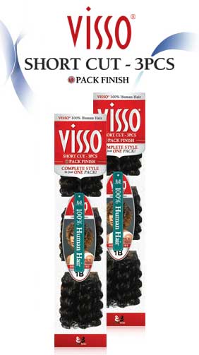 Bobbi Boss Visso 100% Human Hair Weave DISCO SHORT 3 Pcs (1 Pack Finish)