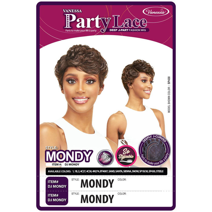 Vanessa Party Lace Deep J Part Fashion Wig - MONDY