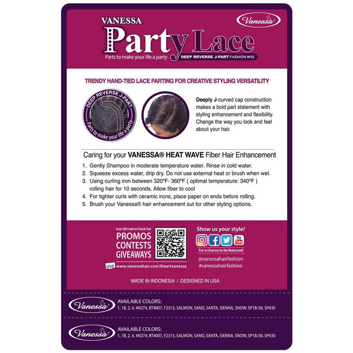 Vanessa Party Lace Deep J-Part Front Wig - DRJ TWIGGY