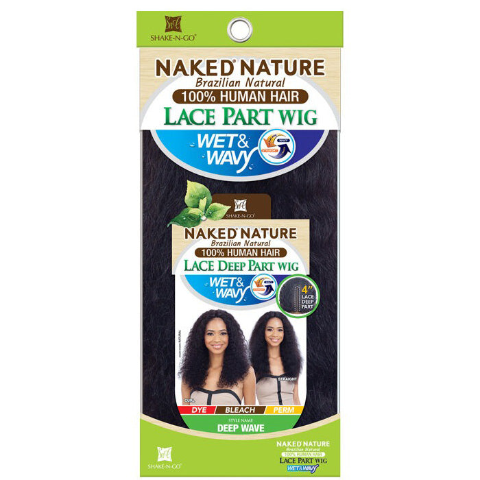 Shake-N-Go Naked Nature Brazilian Natural 100% Human Hair Wet & Wavy Lace Part Wig - DEEP WAVE