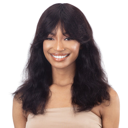 Shake-N-Go Girlfriend 100% Virgin Human Hair Curtain Bang Wig - BODY WAVE