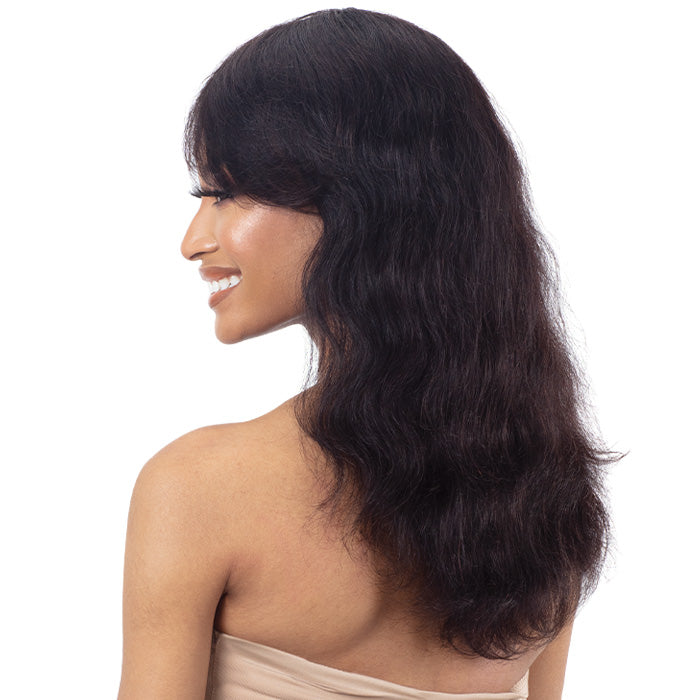 Shake-N-Go Girlfriend 100% Virgin Human Hair Curtain Bang Wig - BODY WAVE