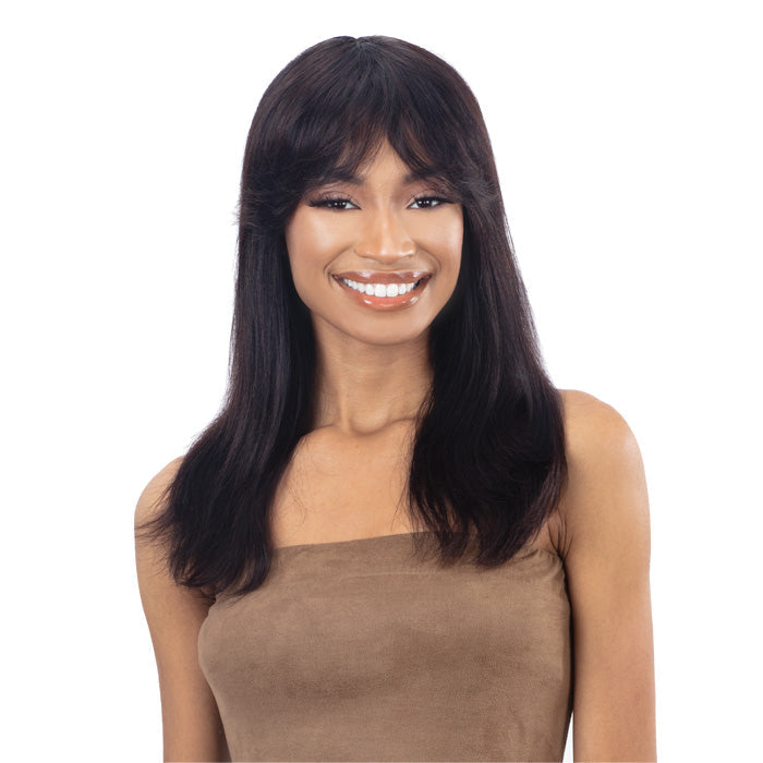 Shake-N-Go Girlfriend 100% Virgin Human Hair Curtain Bang Wig - STRAIGHT