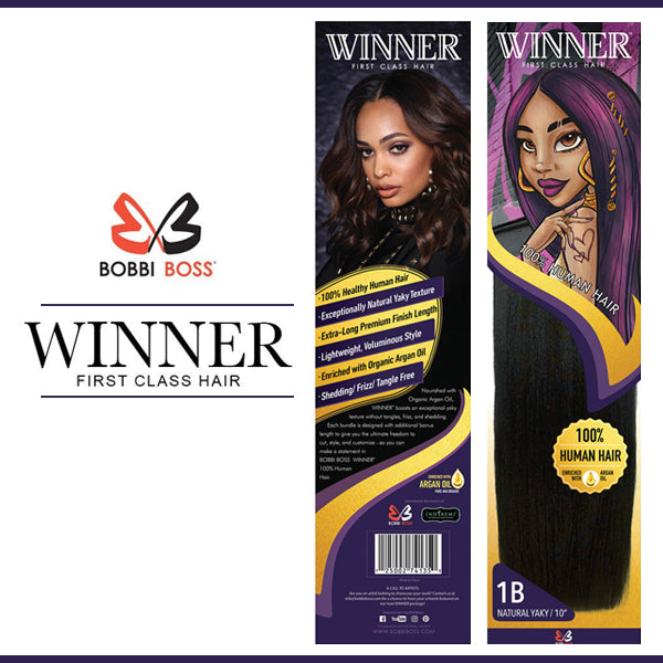 Bobbi Boss Winner Human Hair Weave NATURAL YAKY MP 8 - 18 Inch / 1 Pack Finish