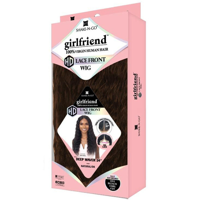 Shake-N-Go Girlfriend 100% Virgin Human Hair HD Lace Front Wig - DEEP WAVER 24