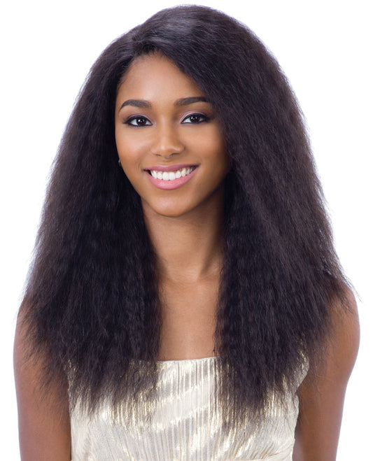 Shake-N-Go Naked 100% Brazilian Natural Human Hair Deep Invisible L-Part Lace Front Wig NATURAL 201