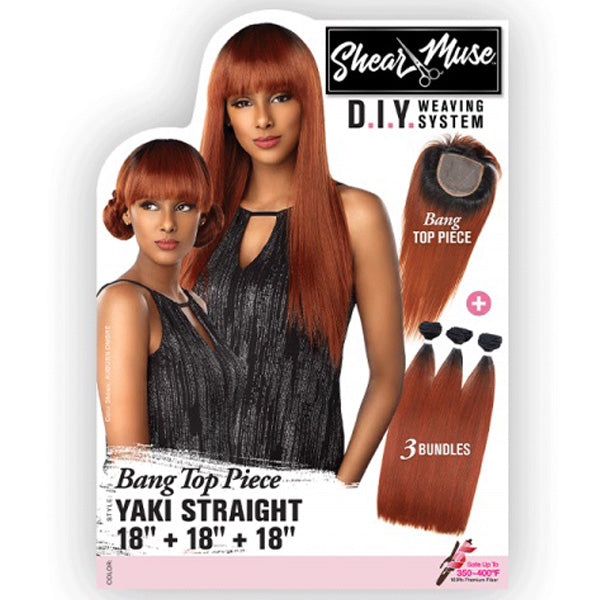 Sensationnel Synthetic Shear Muse Weave Bundle - BANG TOP PIECE YAKI STRAIGHT (1 Pack Complete)