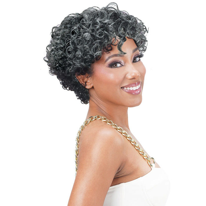 Zury Sis Ms. Wisdom Salt & Pepper 100% Human Hair Full Wig - HR-ISABEL