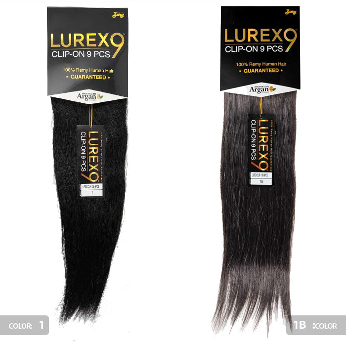 Zury Sis Lurex 100% Remy Human Hair Clip-On Weave - STRAIGHT 9 PCS 10-14"