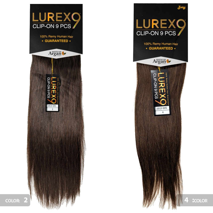 Zury Sis Lurex 100% Remy Human Hair Clip-On Weave - STRAIGHT 9 PCS 10-14"