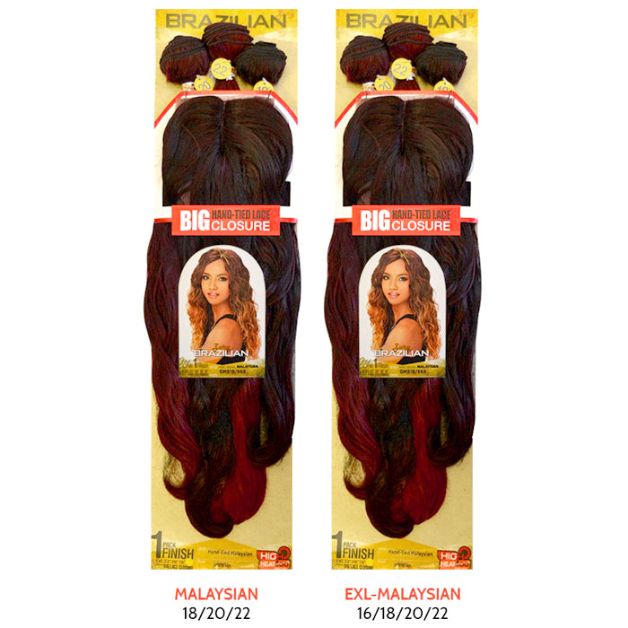 Zury Sis Brazilian YesOne Weave - MALAYSIAN / EXL-MALAYSIAN (1Pack Finish + Big Closure) 16-22"