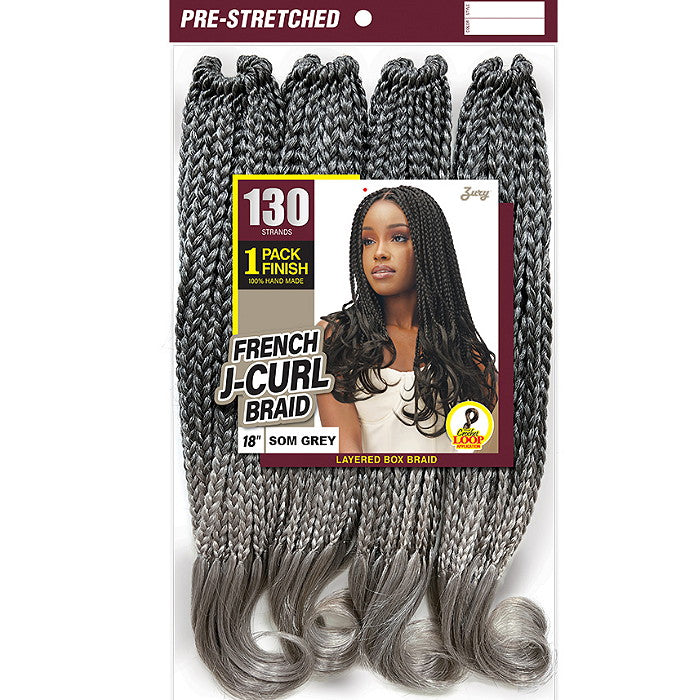 Zury Sis Loop Crochet Braids 100% Hand-Made - FRENCH J CURL BRAID 18" 130 STRANDS