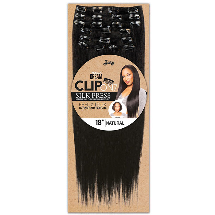 Zury Sis Natural Dream Clip On 7 Silk Press Weaves - NATURAL YAKY (18"/24"/30")