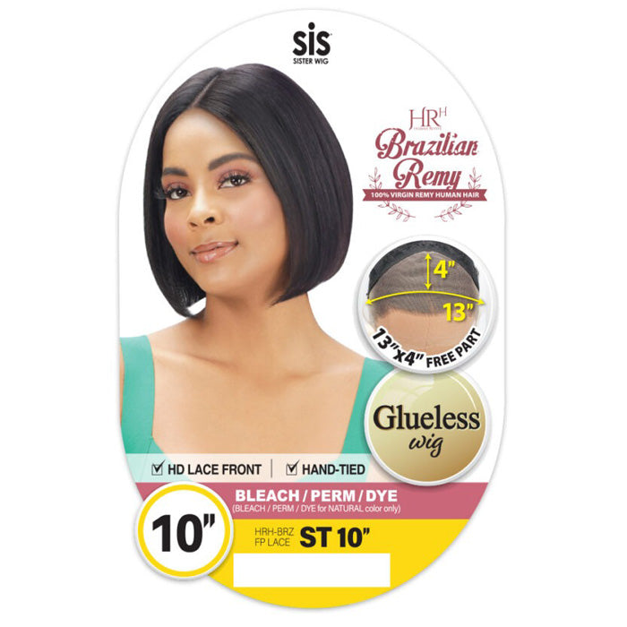 Zury Sis Brazilian Remy Glueless 13x4 HD Lace Front Wig - HRH-BRZ FP LACE ST 10" - 100% Virgin Remy Human Hair