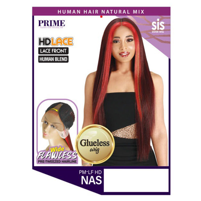 Zury Sis Glueless Prime Human Hair Blend HD Lace Front Wig - NAS