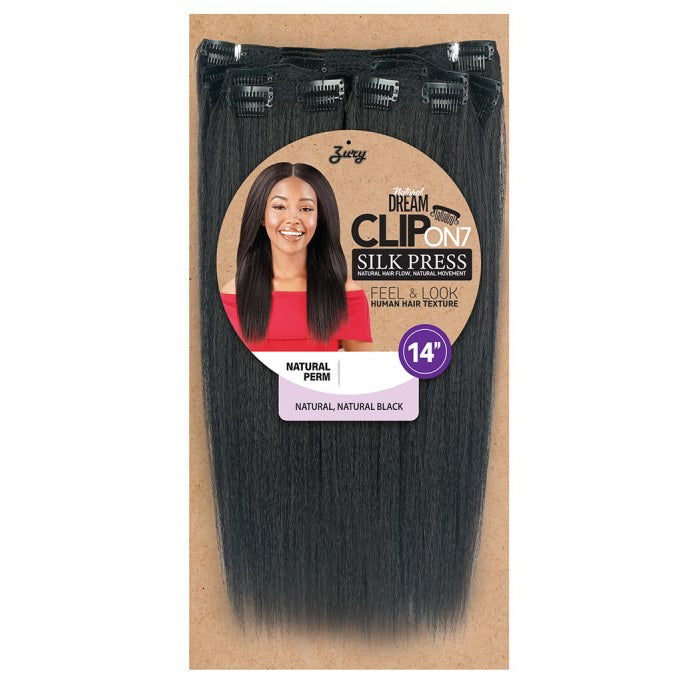 Zury Natural Dream Clip ON 7 Silk Press Weave - NATURAL PERM 14/18 inch