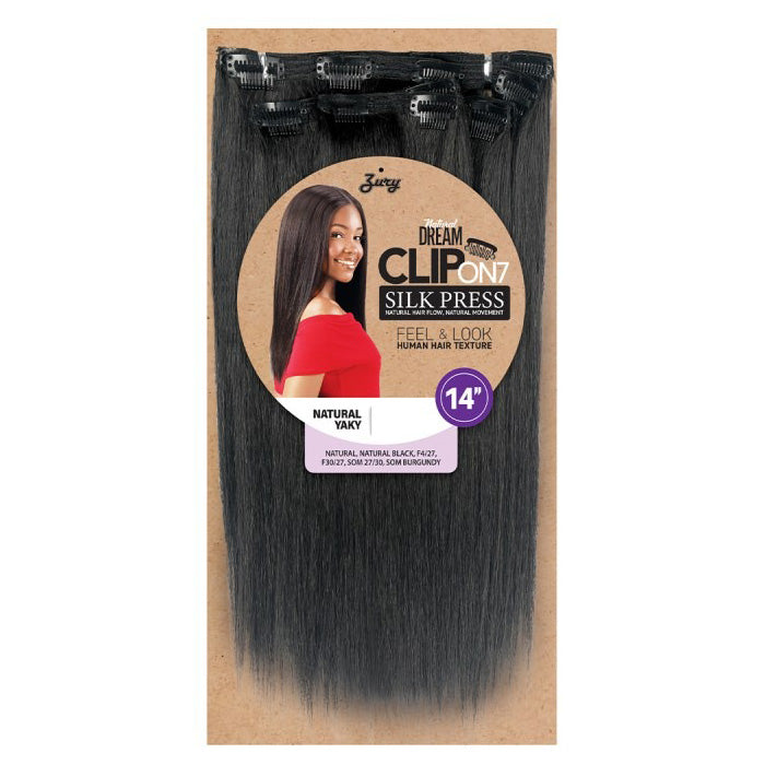 Zury Natural Dream Clip ON 7 Silk Press Weave - NATURAL YAKY 14"