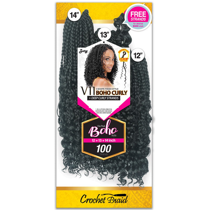 Zury Sis Loop Crochet Braid 100 Strands One Pack - V11 BOHO CURLY 12/13/14"
