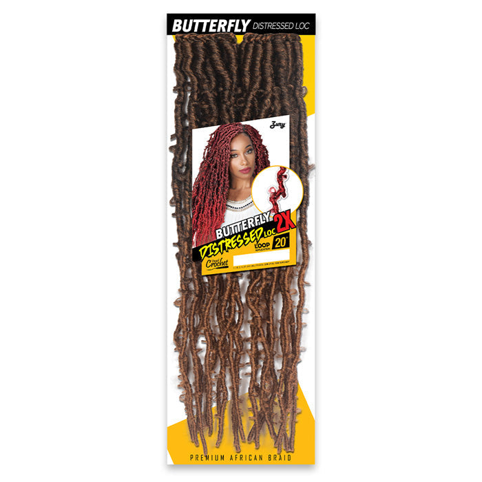 Zury Sis Loop Crochet Braid - 2X BUTTERFLY DISTRESSED LOC 20"